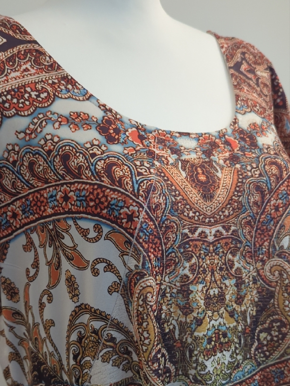 World Unity Paisley Asymmetrical Midi Handkerchief Hem Dress - Picture 8 of 11